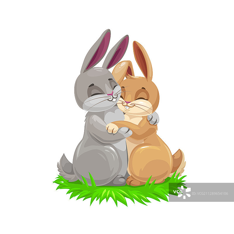 卡通兔子情侣复活节图片素材