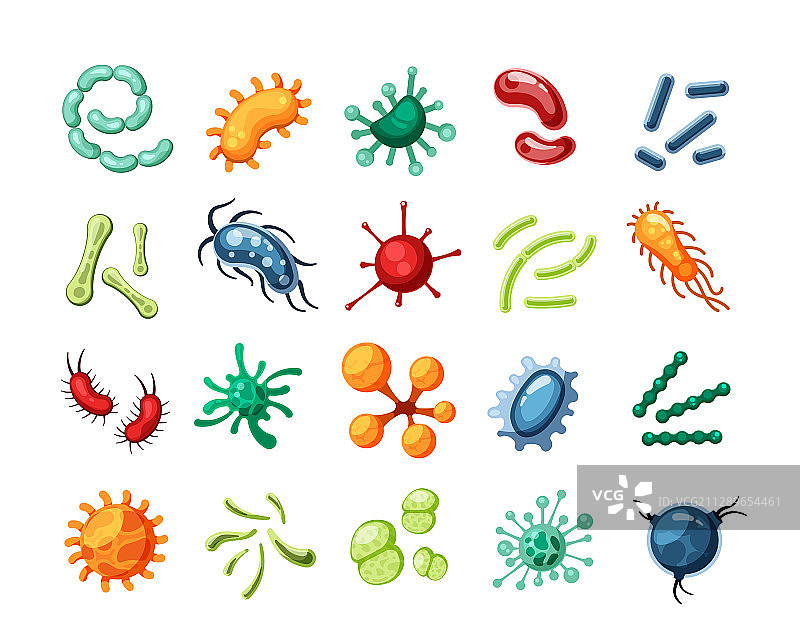 病毒细菌流感芽孢杆菌角色图片素材