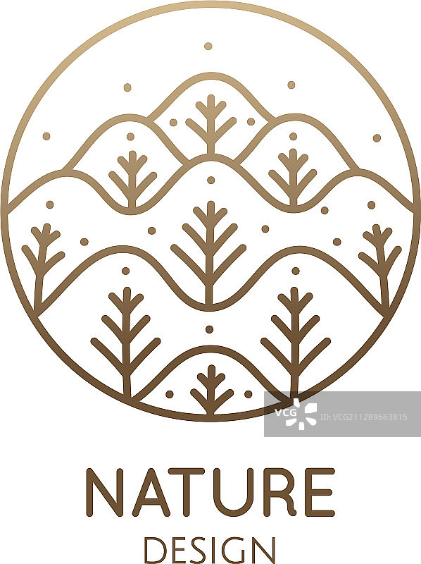 自然线性标志森林景观图片素材