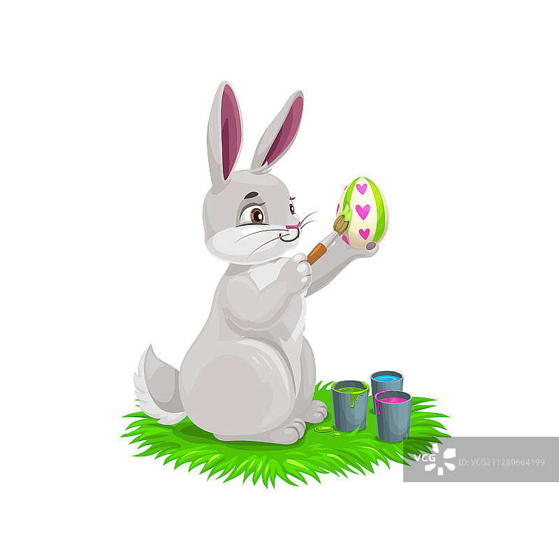 复活节卡通兔子画彩蛋图片素材