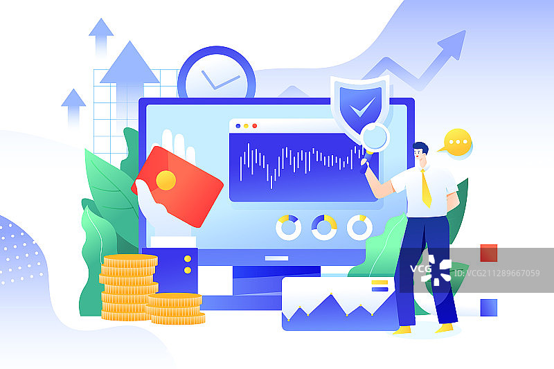 卡通商务办公互联网金融概念团队招聘合作职业矢量插画图片素材