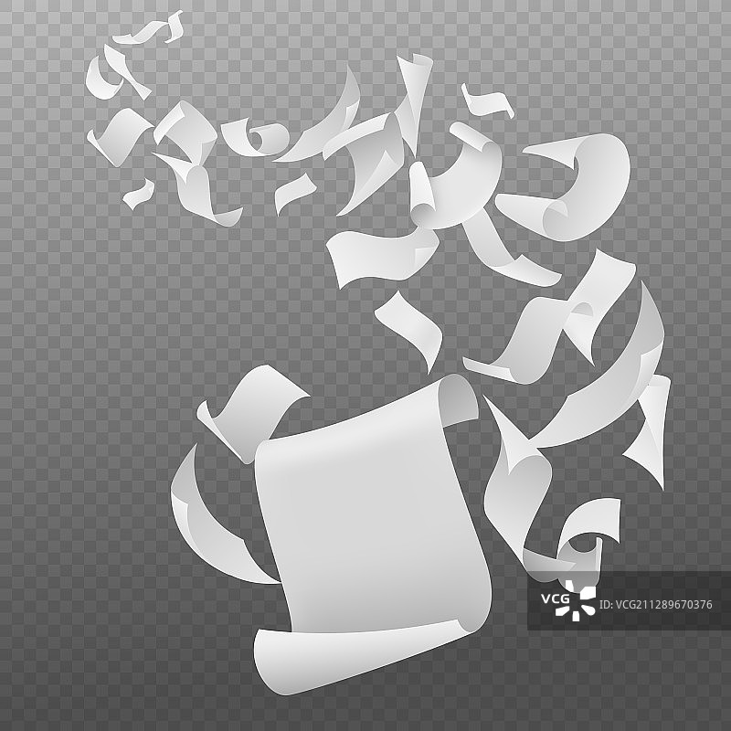 飞舞的空白纸张图片素材