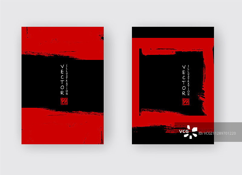 带有抽象墨笔的banner（EPS10）图片素材