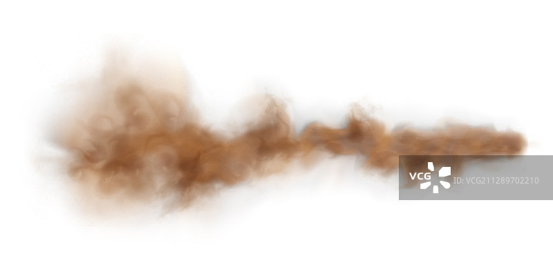 汽车在尘土飞扬的道路上扬起的沙尘云图片素材