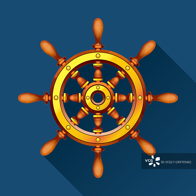蓝色船舵图片素材