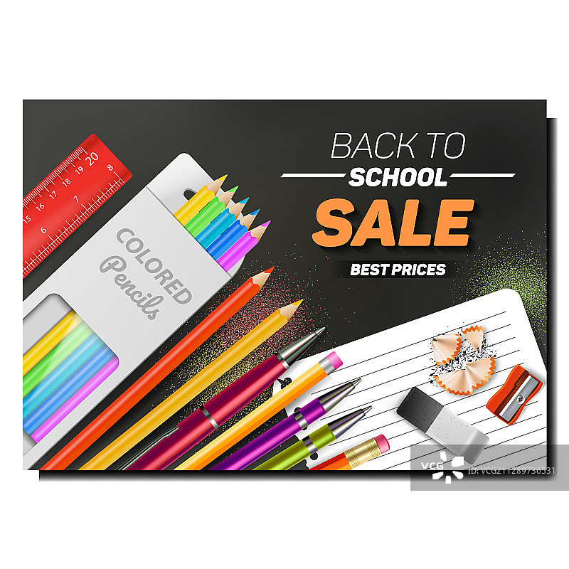 创意学校工具促销海报图片素材