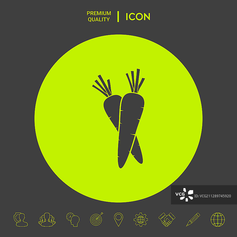 胡萝卜符号图标图形元素，供您使用图片素材