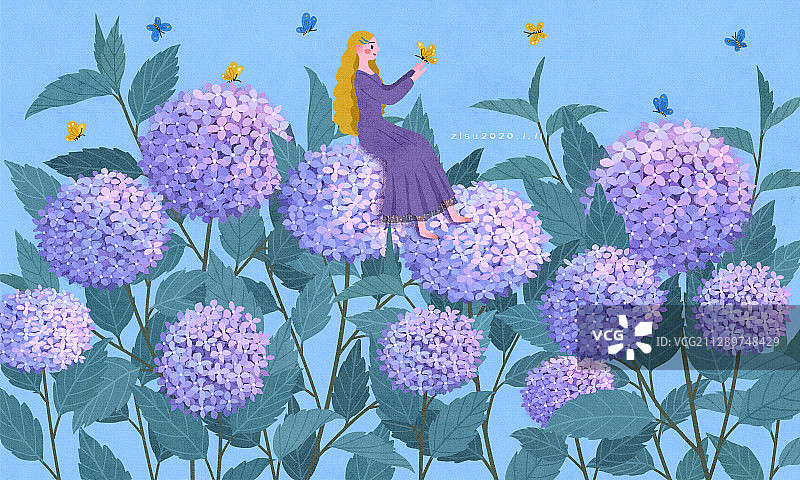 你若盛开，蝴蝶自来图片素材