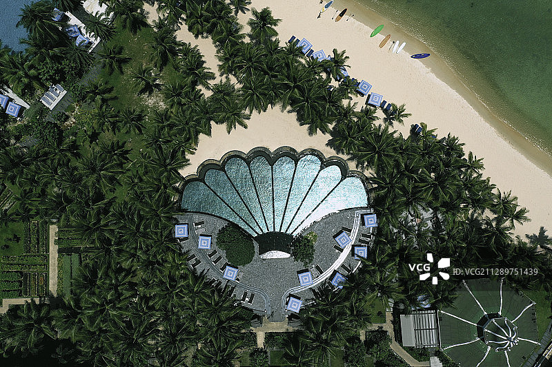 富国岛翡翠湾JW万豪贝壳泳池图片素材