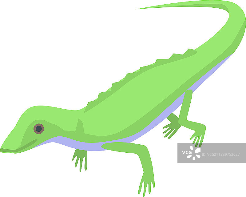 绿色蜥蜴图标2.5D风格图片素材