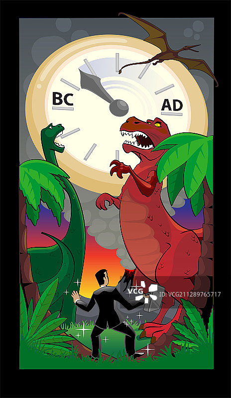 侏罗纪时代的商人插画图片素材