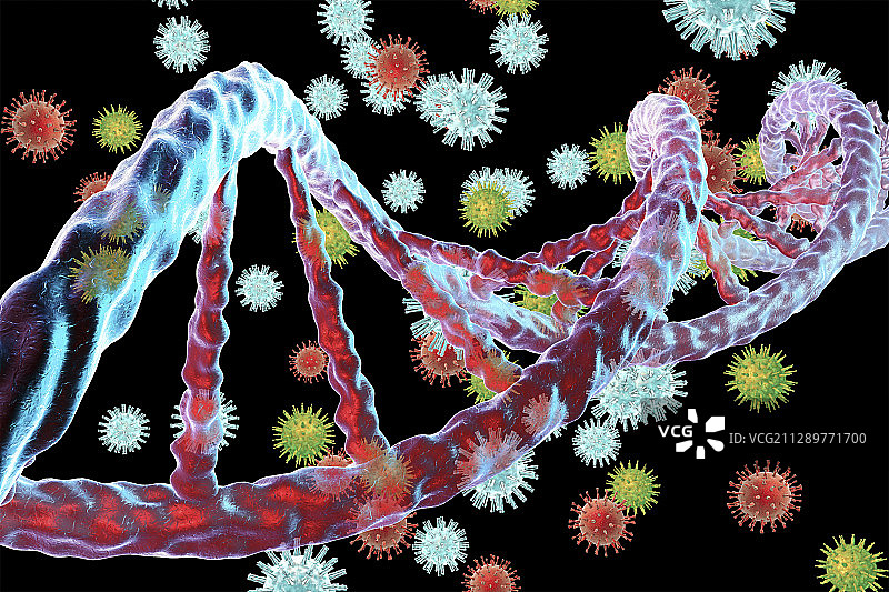 病毒和DNA，图示图片素材