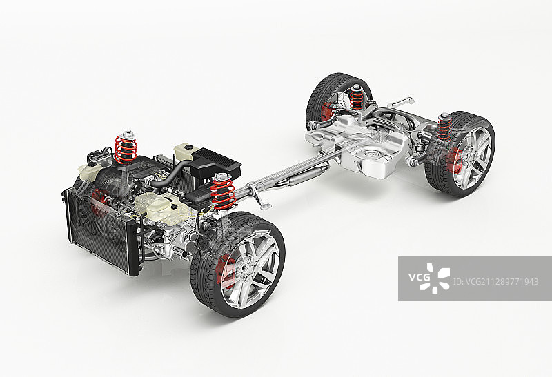 汽车车轮和驱动轴插图图片素材