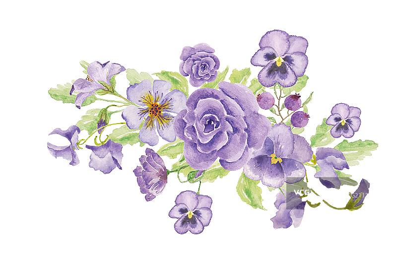 美丽的水彩鲜花图片素材