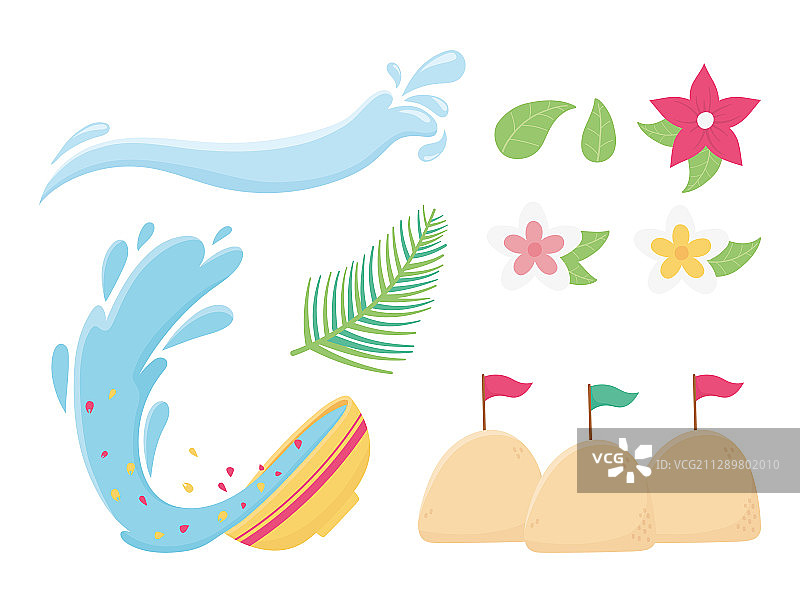 宋干节泼水节水碗鲜花沙子图片素材