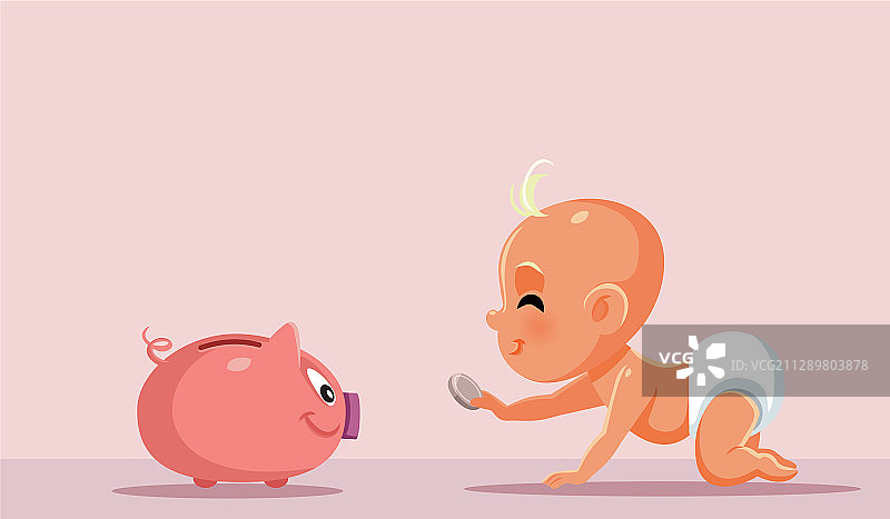 卡通存钱罐存钱图片素材