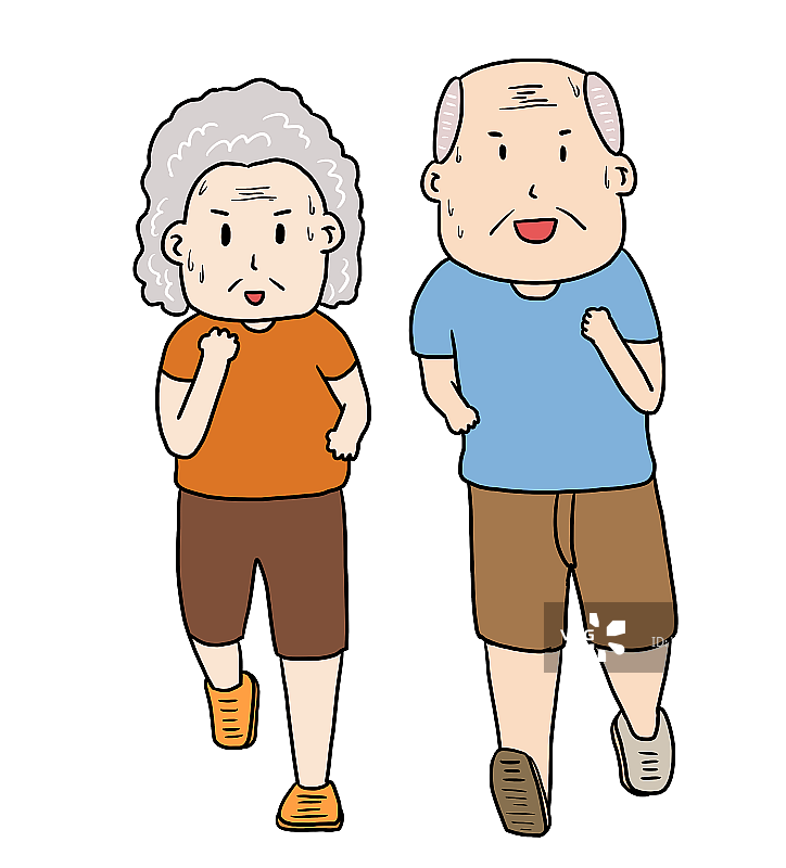 元素：锻炼身体的老年人图片素材