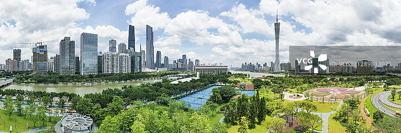 航拍中国广州CBD城市风光图片素材