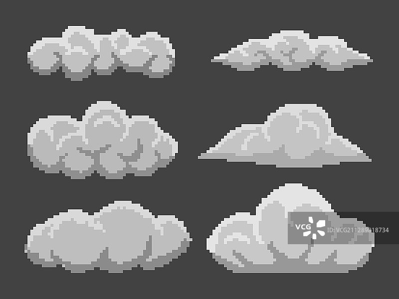 像素云朵合集图片素材