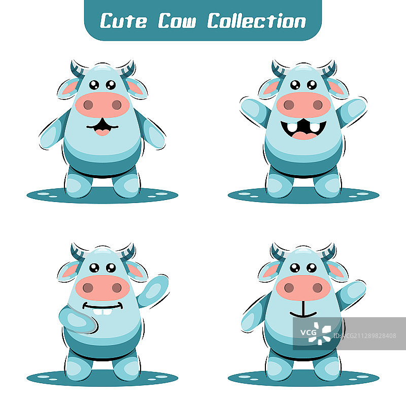 可爱奶牛卡通设计图片素材