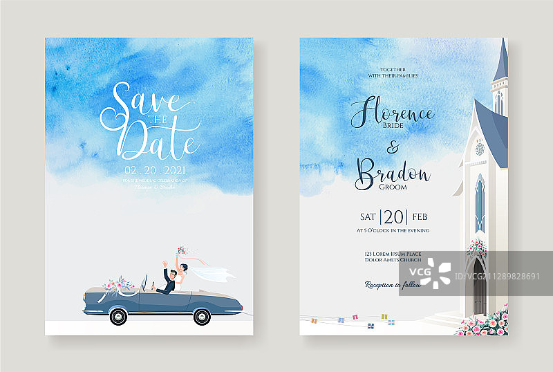 婚礼请柬模板图片素材