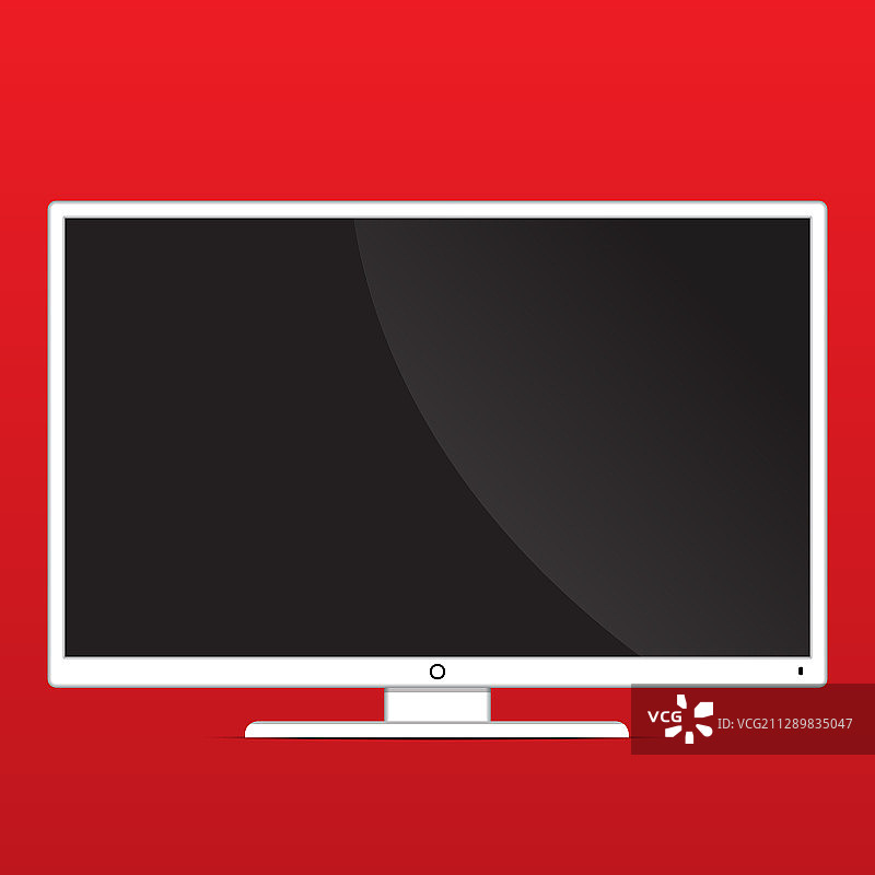 红色背景上的显示器样机，带复制空间图片素材