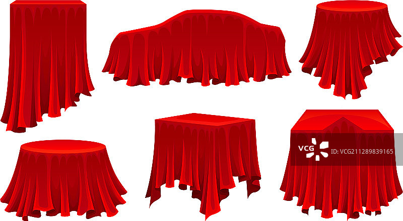 红色丝绸覆盖的物品合集图片素材