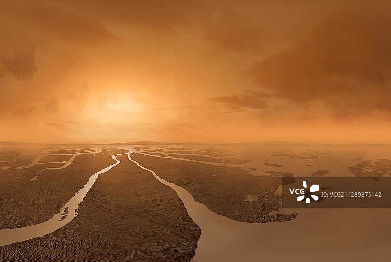 泰坦河三角洲艺术插画图片素材