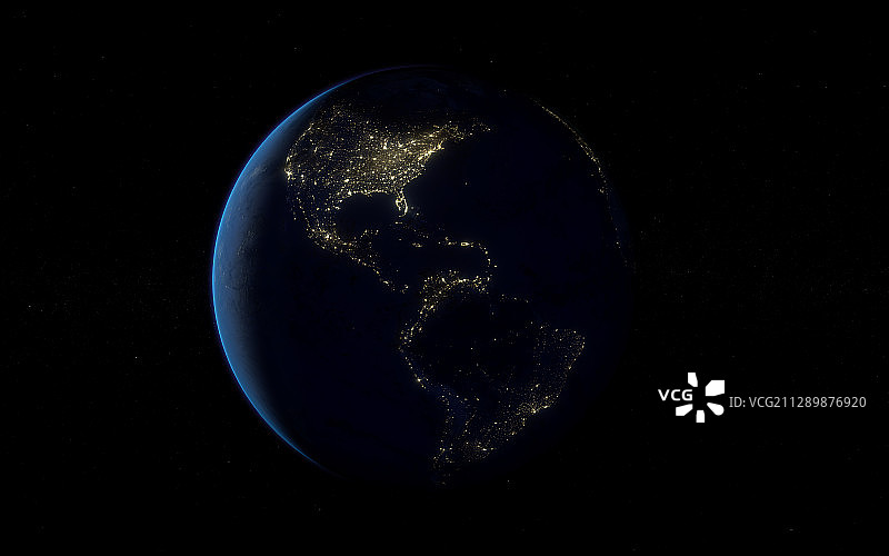 地球_美洲_城市灯光图片素材