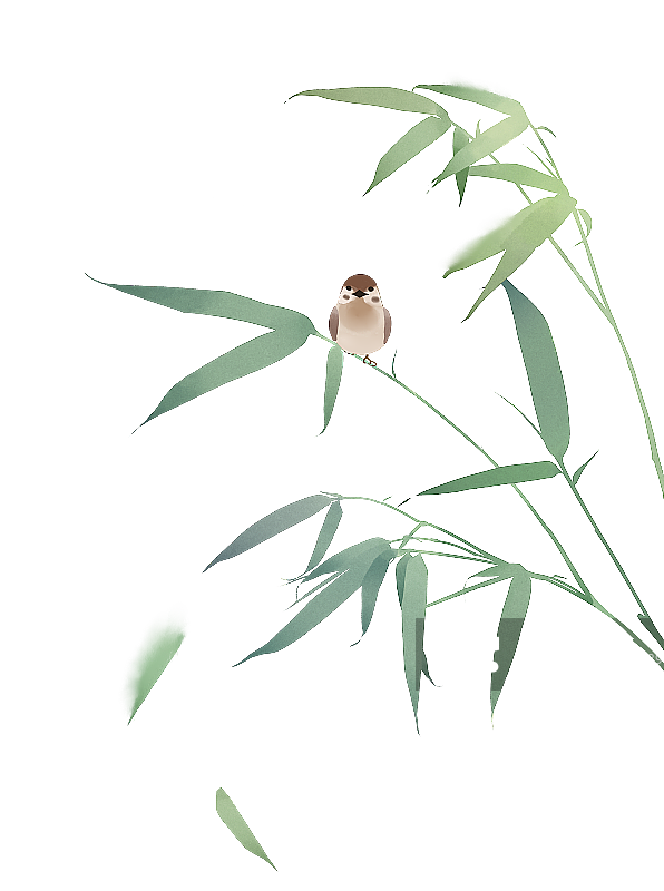 中式竹子麻雀素材图片素材