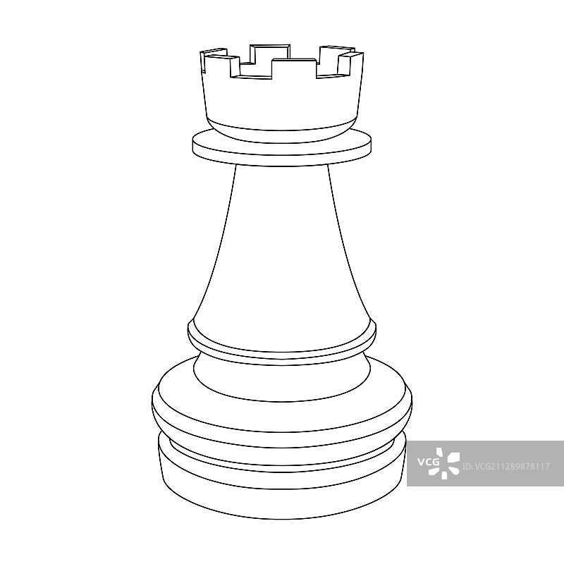 国际象棋车轮廓简笔画图片素材