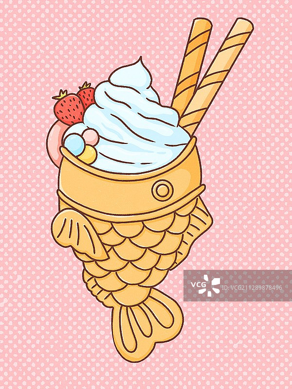 鲷鱼烧冰淇淋图片素材