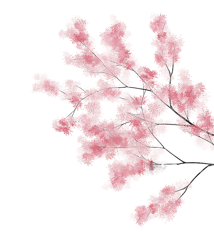 中式桃花树枝素材图片素材