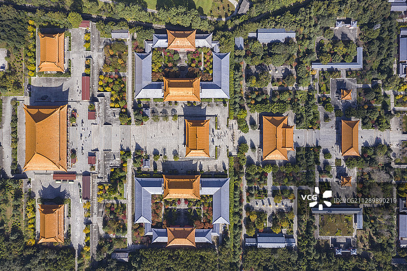 大理崇圣寺三塔公园俯视视角图片素材