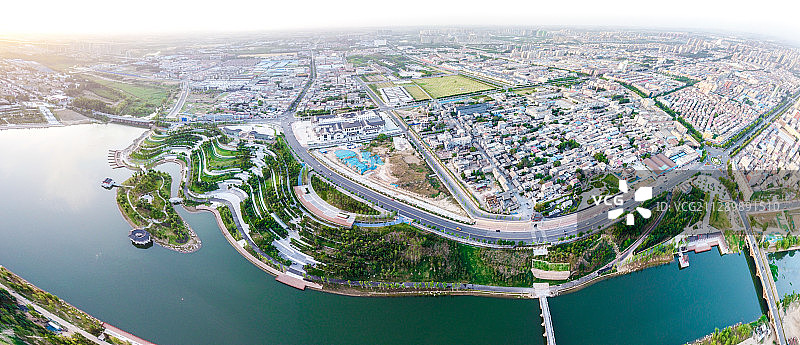 航拍新郑黄帝故里双洎河图片素材