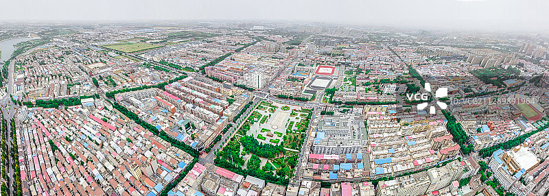 航拍新郑城区炎黄广场图片素材