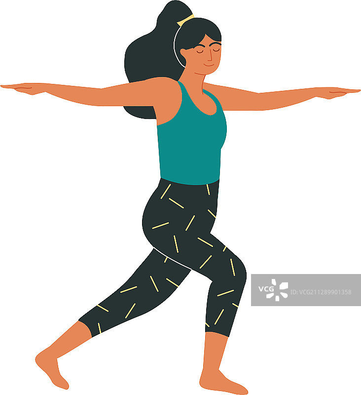 摆出战士第二式造型的女人图片素材