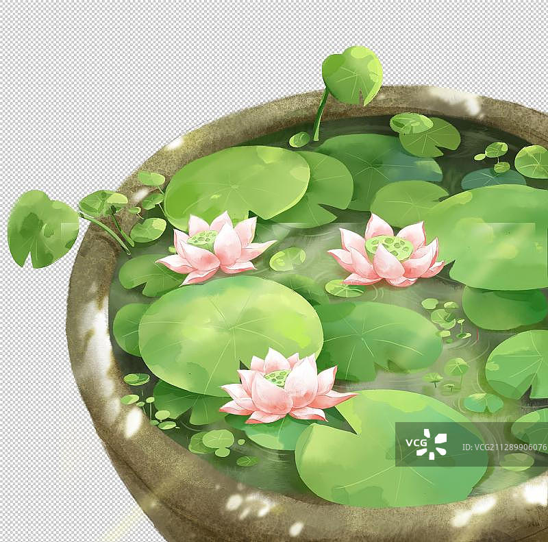 荷叶荷花元素图片素材