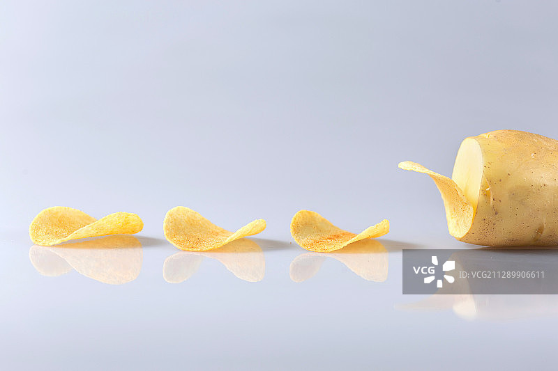 土豆变薯片图片素材