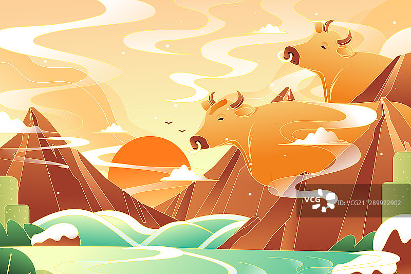 卡通新年快乐春节喜庆年俗传统节日年货节背景中国风矢量插画图片素材