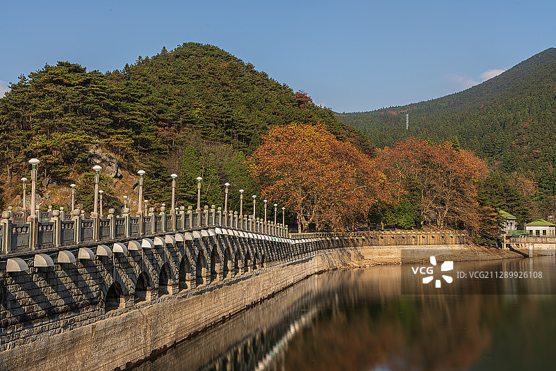 庐山芦林湖桥树林秋天-3图片素材