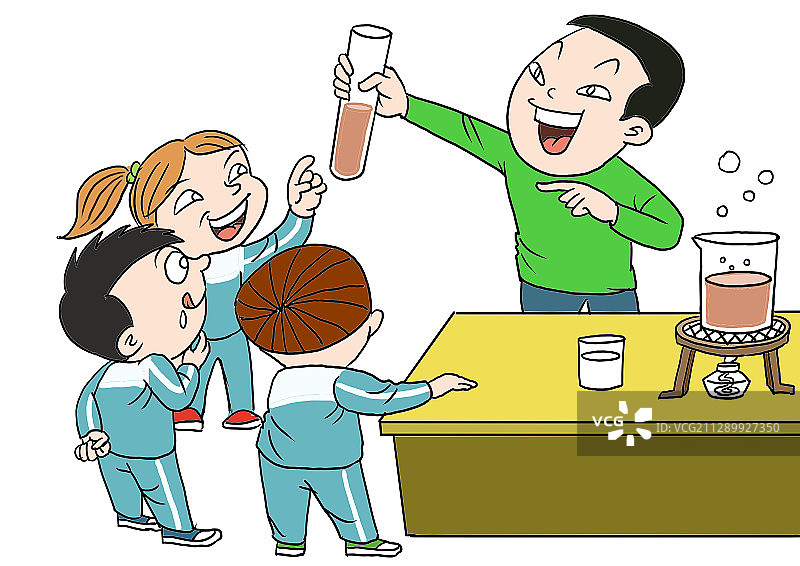 插画：小学课堂实验课图片素材