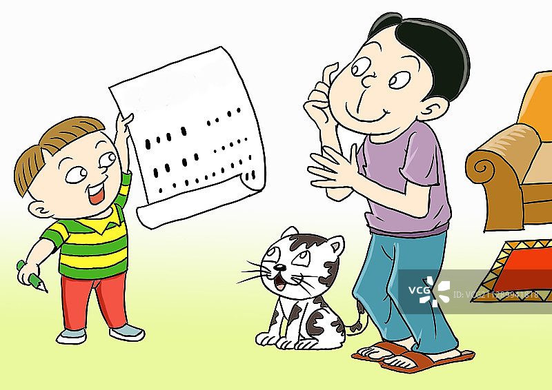 插画：家庭  亲子图片素材