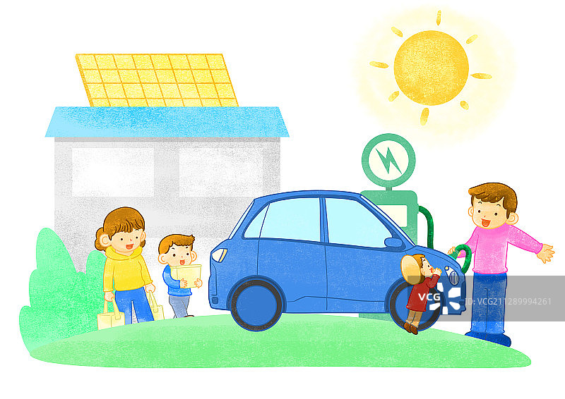 绿色环保能源概念：绿色地球插画003图片素材