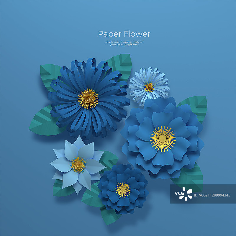 3D逼真纸艺花朵013图片素材