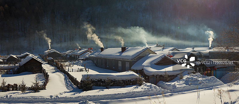 黑龙江省牡丹江市威虎山雪乡图片素材