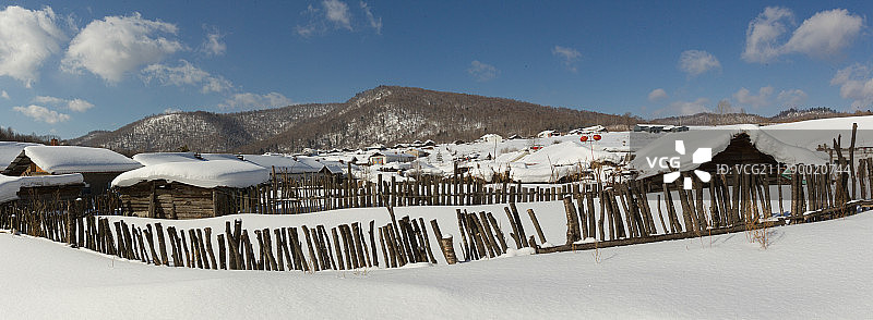 黑龙江省牡丹江市威虎山雪村图片素材