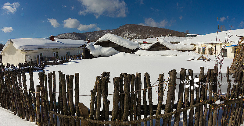 黑龙江省牡丹江市威虎山雪村图片素材
