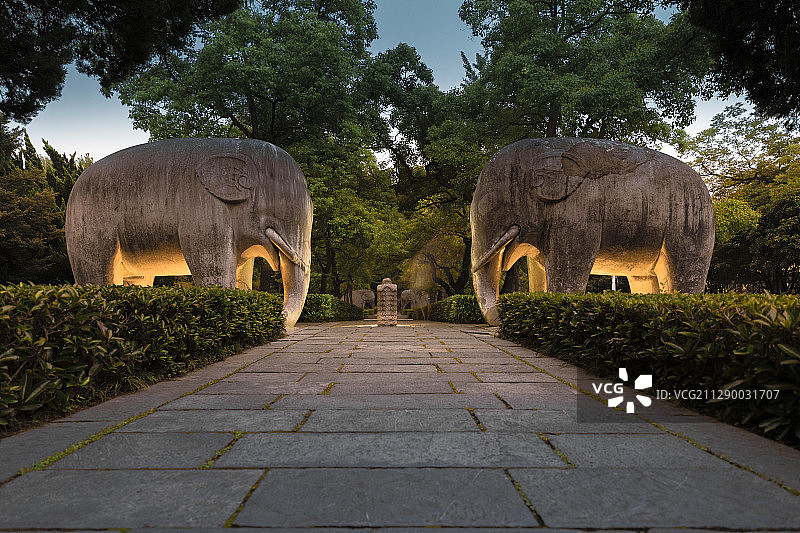 南京明孝陵-石像路图片素材