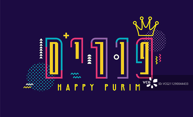 Purim节快乐抽象贺卡banner图片素材